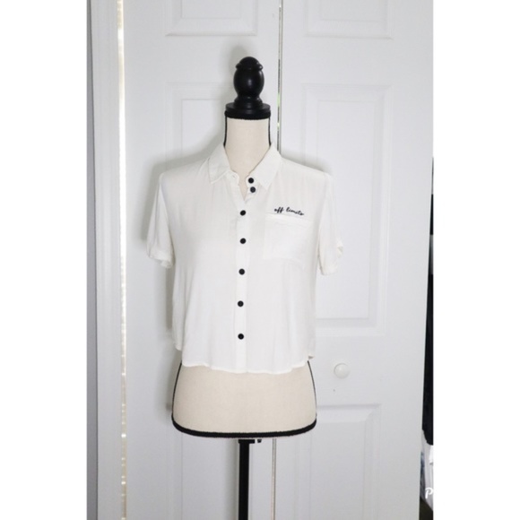 Forever 21 Off Limits Embroidered White Top Small - Picture 2 of 6